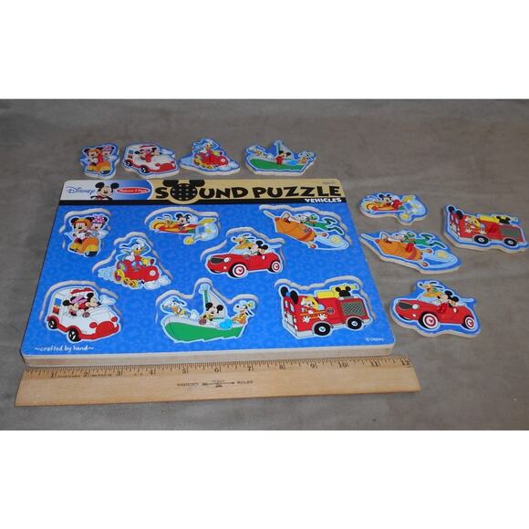 Melissa & Doug Mickey Mouse & Friends Vehicles Wooden Sound Puzzle #7182 - Picture 4 of 7